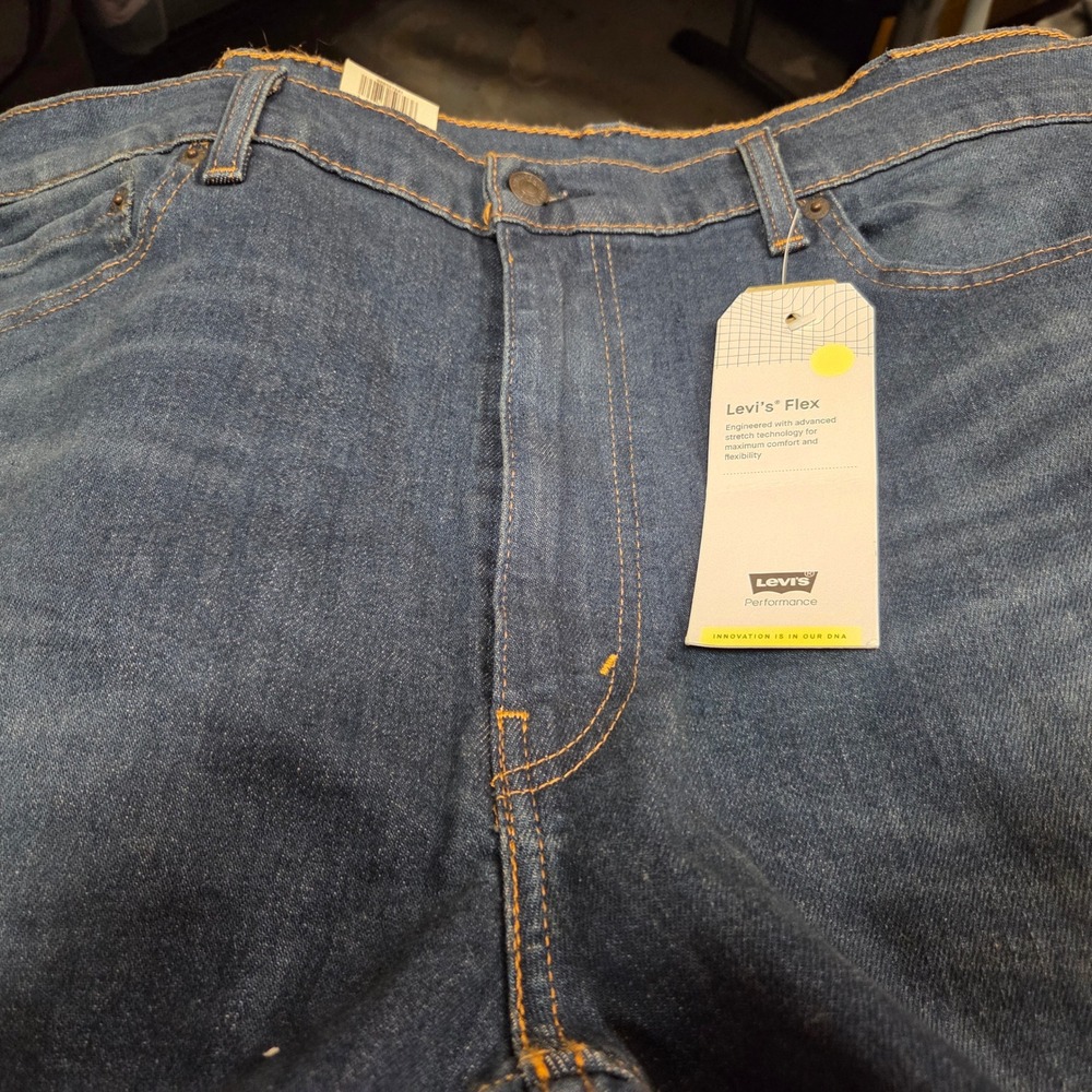 Levi's 505 Regular Fit Jeans 40x30 Blue Flex Stretch Straight Leg Denim
